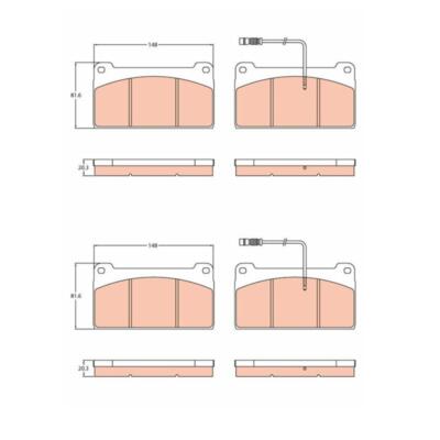 TRW GDB4042 Kit Pastiglie Freno A Disco Con Sensore Usura Per Cadillac, Chevrolet, Oldsmobile