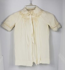 Vintage child/Toddler White Silk embordered Robe, Night Ware w/snaps