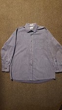MICHAEL KORS Men s DarkBlue Multicolor Striped LS Button Front Shirt Sz16 1/2 L