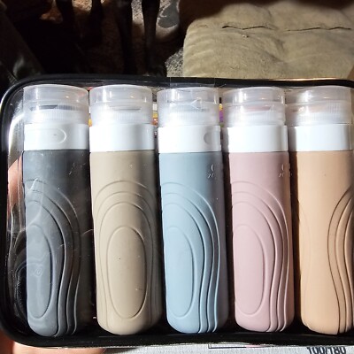 5pk Travel Bottles for Toiletries, TSA Approved, 3oz Size, Leak Proof, Silicone