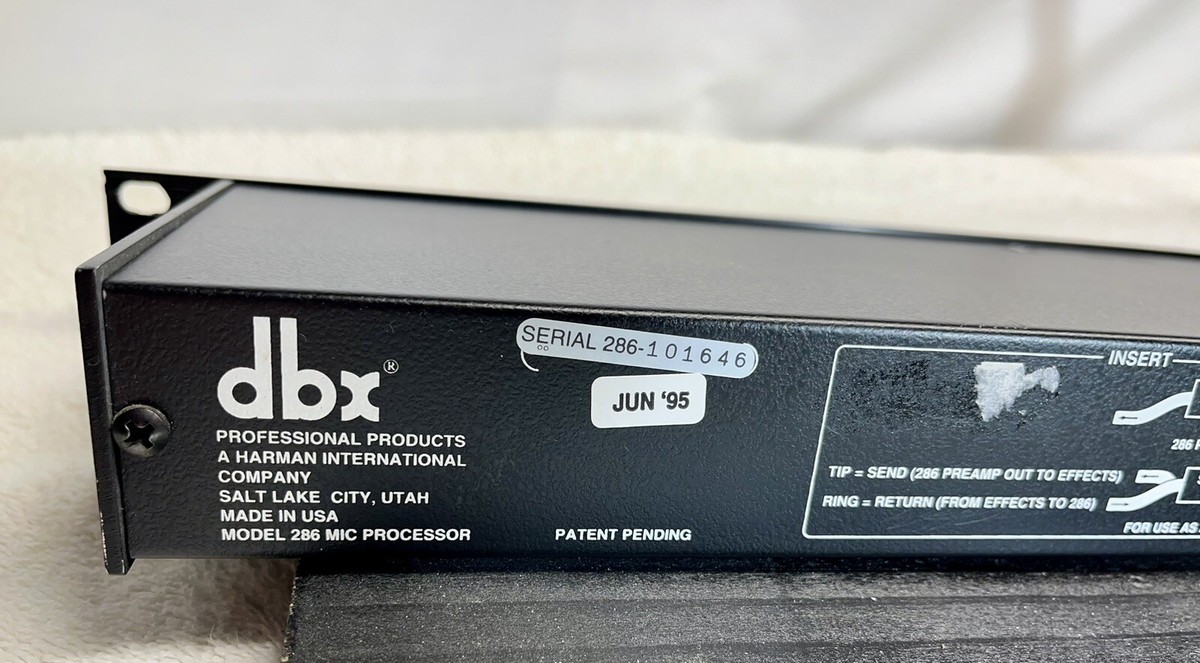 Vintage DBX Project 1 286 ANALOG AUDIO MIC PREAMP PROCESSOR