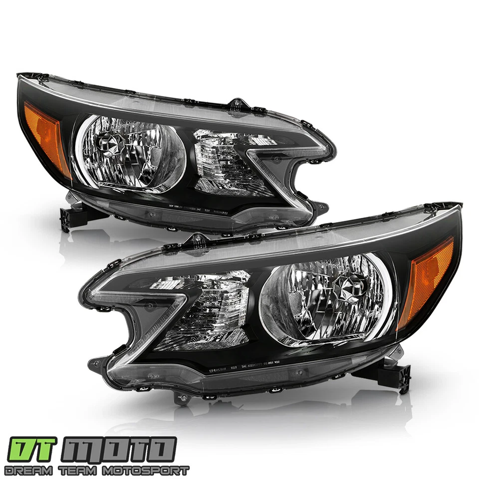 Faros delanteros negros de repuesto izquierda+derecha para Honda CR-V 2012 2013 2014 Foto 2 de 4