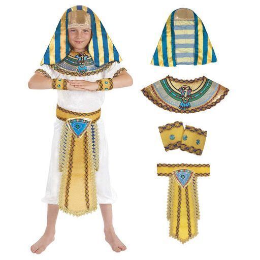 すけ Boys Egyptian Pharaoh Costume + Headpiece M - XL Kids King of