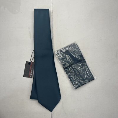 Hisdern Teal Wedding/ Business Classic Neck Tie And Pocket Square 