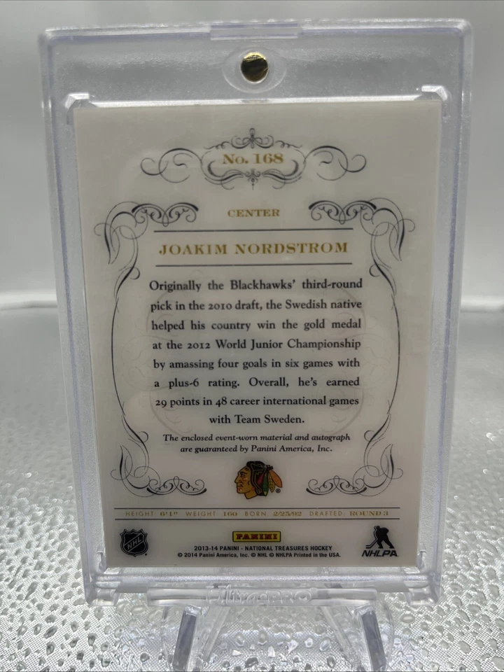 2013-14 National Treasures Joakim Nordstrom #168 Auto RC Patch 2/5 Rookie SP - Image 2 of 2