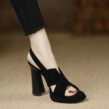 Cross Strap High Heels Sandals Hook Heels Fashion Buckle Strap Platform Sandals