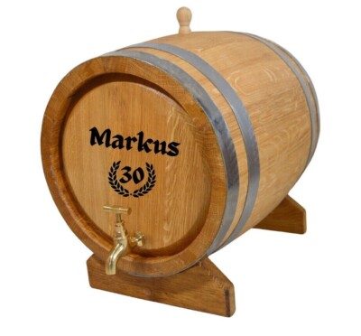 HOLZFASS PERSONALISIERT EICHENFASS WHISKYFASS mit Gravur MOTIV 5-50 Liter