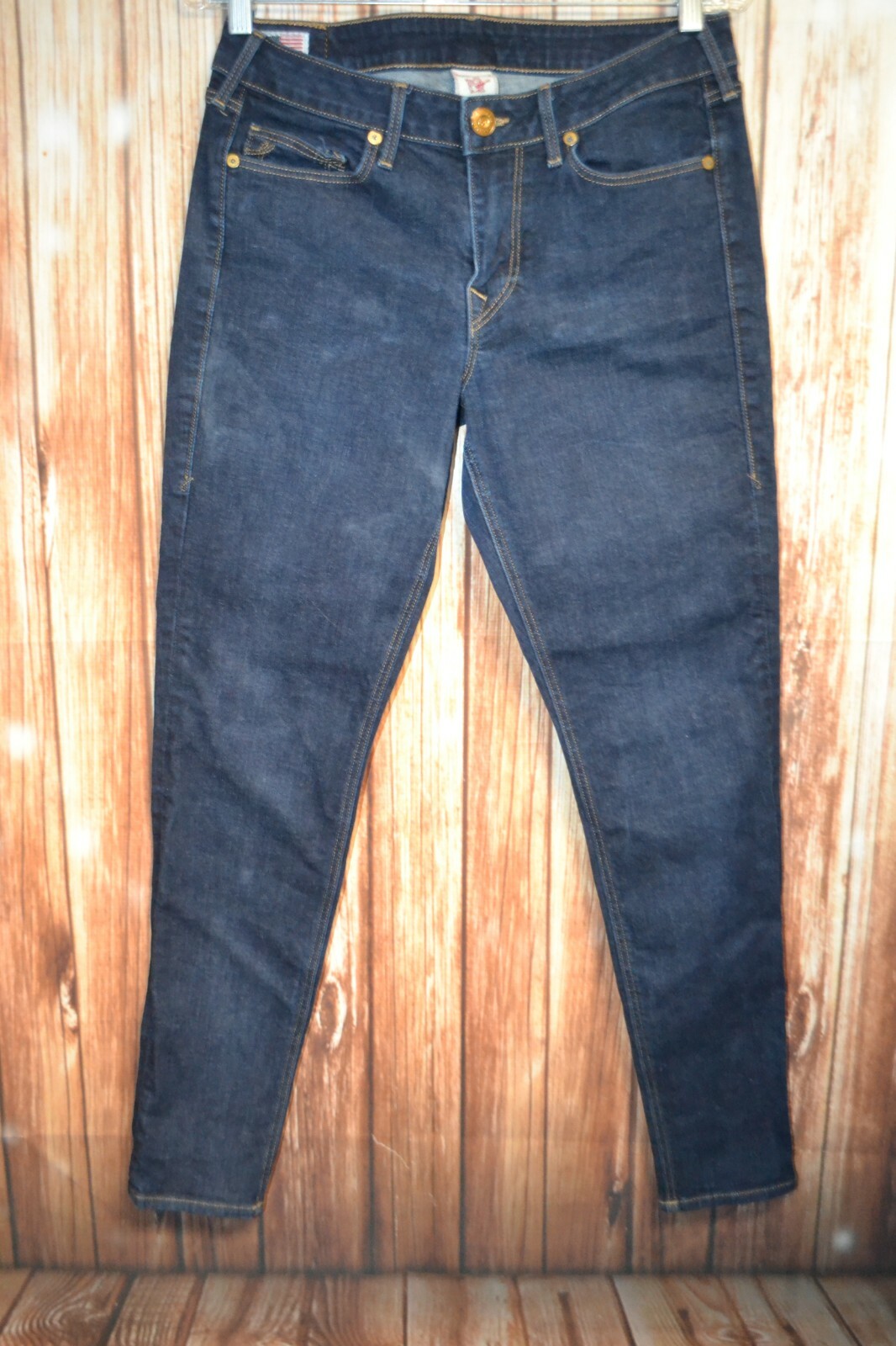 True Religion Women's Halle Skinny No Pocket Flaps Blue Denim Jeans Sz 31x29 thumbnail 4