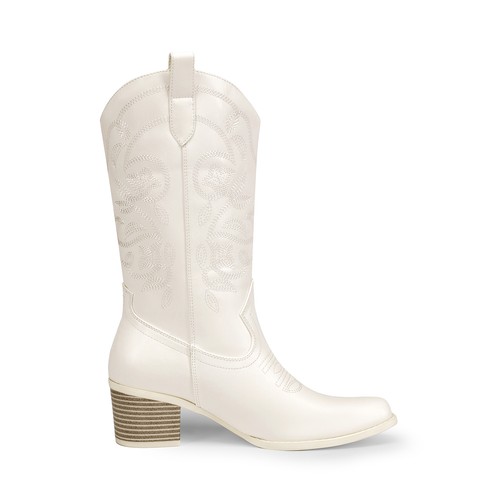 Women Western Boots Cowgirl Boots 2.36" Chunky Block Heel Mid Calf Ridding Boots - Picture 39 of 43