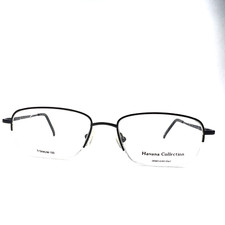 Havana Collection Casino Titanium BLK Black Half Rim Glasses Frames 53-17-140 mm