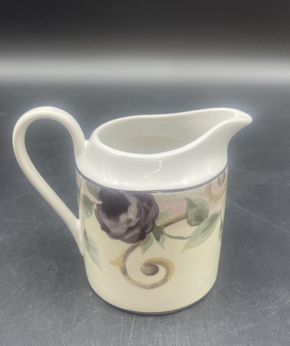 VTG Ceramic 222 Fifth SHIRAZ Purple Flower Creamer 4.25”EUC - Picture 3 of 6