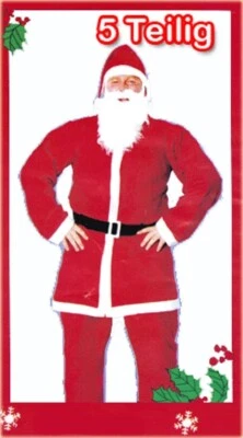 RAINBOW Weihnachtsmann-Kostüm / Nikolauskostüm Erwachsene 5-teiliges Komplett Set NEU