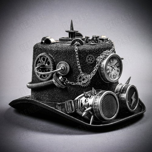 For Men & Women Steampunk Top Hat Victorian Costume Party Prom Top Hat Goggles - Picture 51 of 94