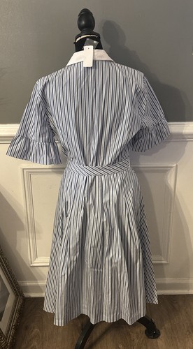 BROOKS BROTHERS NWT ($228) vertical stripe a line shirt dress size 14 - Picture 6 of 10
