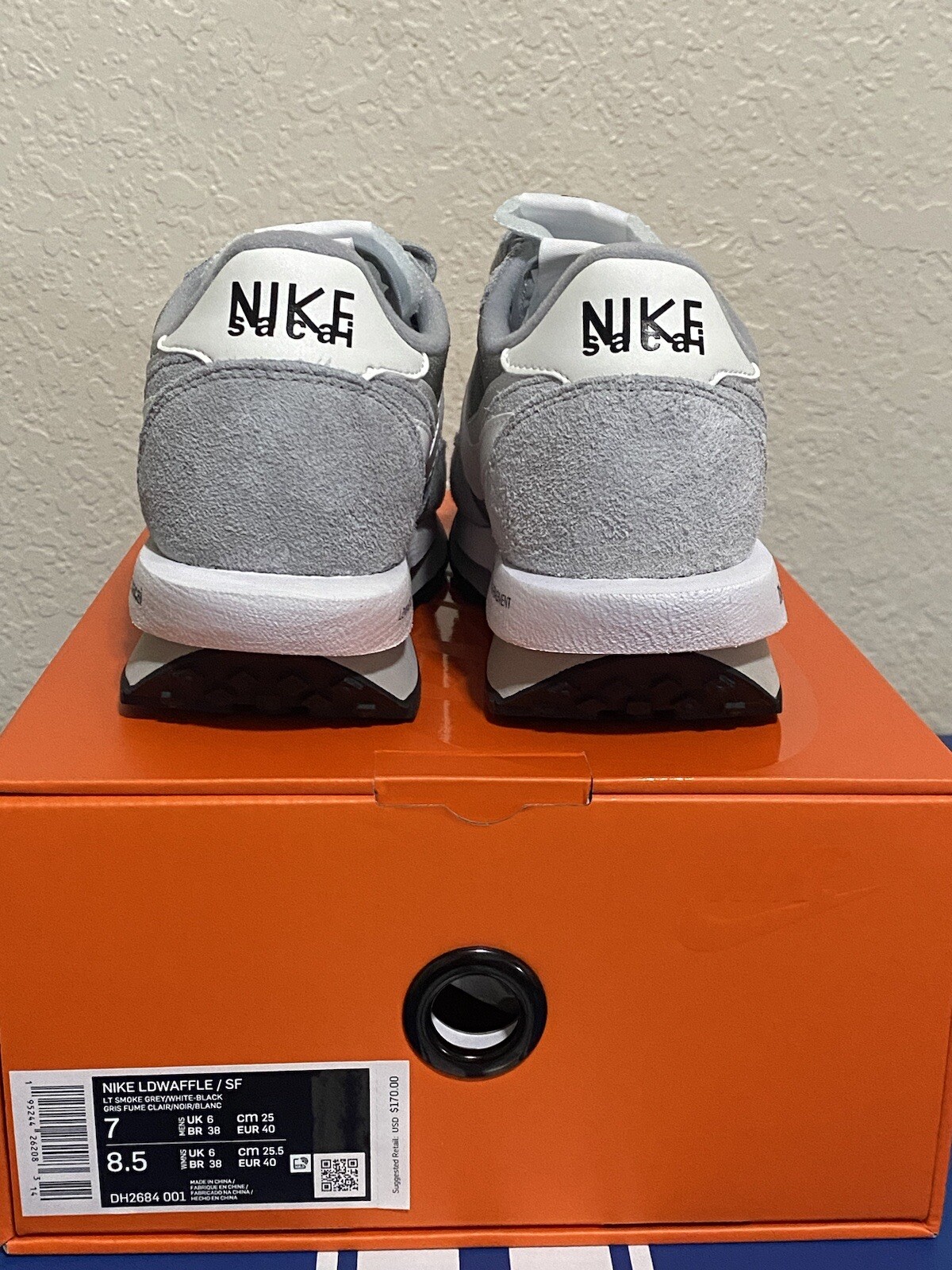 SACAI X NIKE Taglia 7 Nike LDV Waffle x design frammenti x grigio Sacai