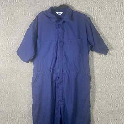 Big Smith Coveralls Men XL Blue Short Sleeve Straight Leg Work Outdoors Mechanic
