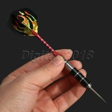 Juego de 3 piezas de dardos con punta de acero de tungsteno de competencia barril de cobre llama roja