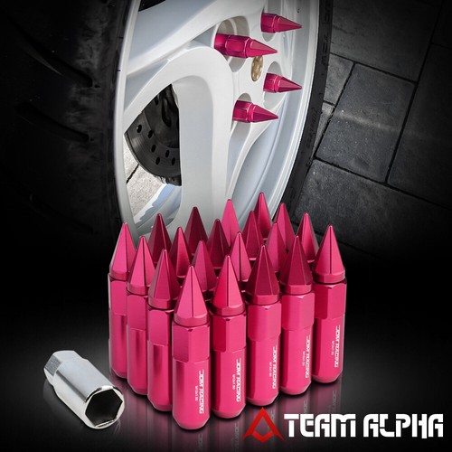 20x 12mmx1.5 {OPEN END/SPIKE CAP} Pink Aluminum 90mm Wheel Rim Lug Nut w/Adapter eBay