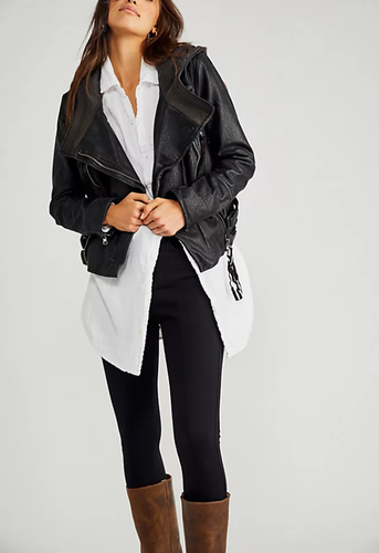 Womens Cleo Biker Jacket Black 