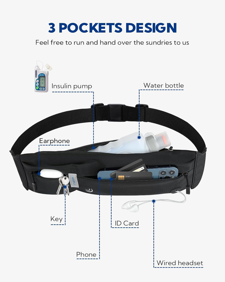 Waterfly Running Belt Bum Bag Runner Marathon Jogging Waist Pack Sport