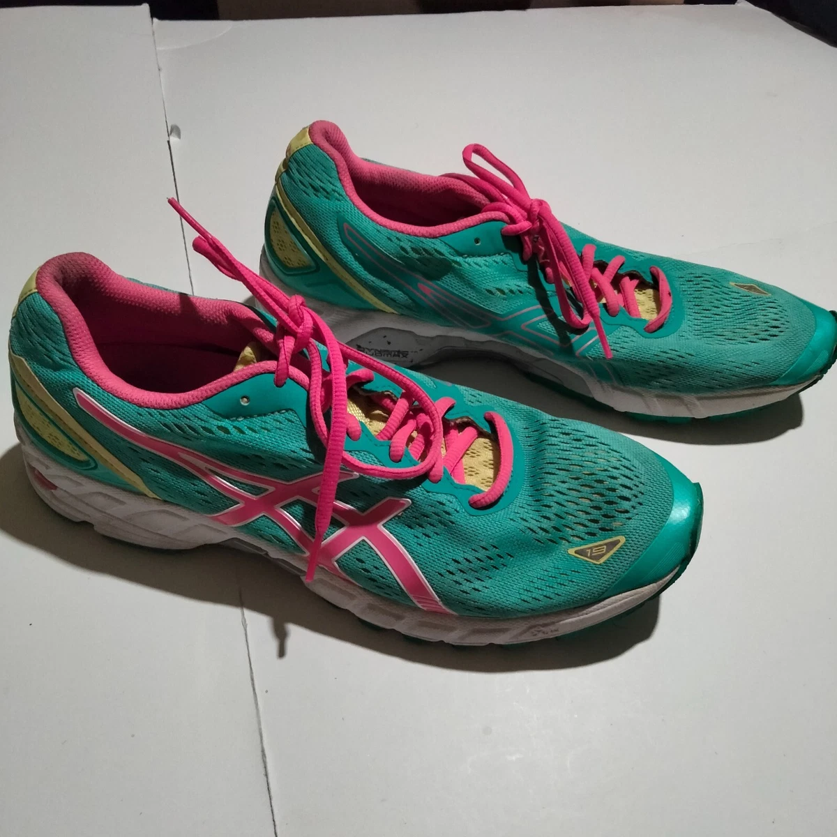 Asics Gel Womens Running Shoes Size 11 Teal Green Pink T455N eBay