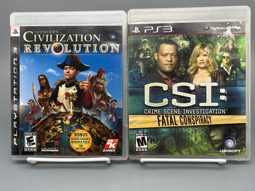 PS3 Game Lot (2) Sid Meier's Civilization Revolution & CSI Fatal Conspiracy CIB