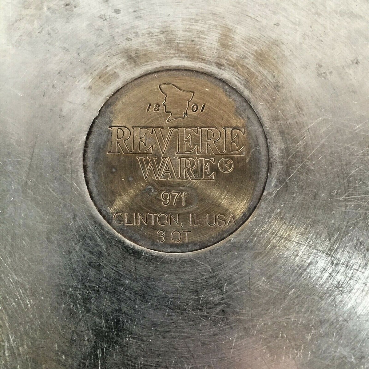 1801 Revere Ware 1.5 Qt Strainer & 3 Qt Sauce Pan Stainless Bottom with Lid  971 | eBay