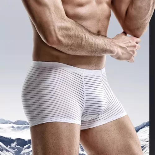 Boxer uomo slip pantaloncino trasparente uomo mutande morbide uomo tronchetto trasparente - Foto 6 di 25