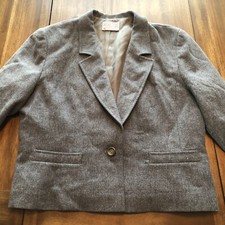 VTG Womens Pendleton Button-Down Virgin Wool Jacket Made In USA Size 16 Sku2