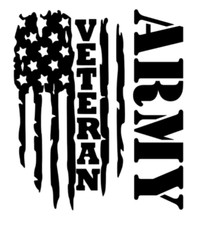 Vinyl Decal Sticker - Army Veteran Military Service American Flag car truck