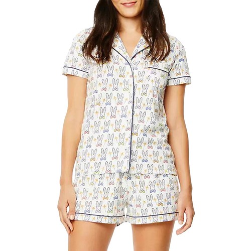 Womens Cute Roller Rabbit Pajamas Monkey Print Sleep Pajama Shorts Set for Women - Picture 24 of 35