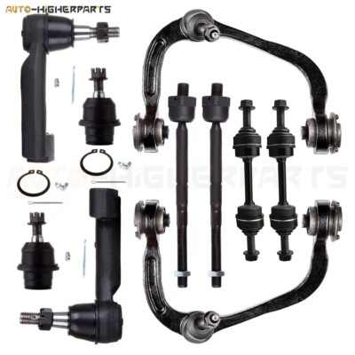 For 2009-2014 Ford F-150 4WD 10 Pcs Front Control Arms Tie Rod Ends Sway Bar