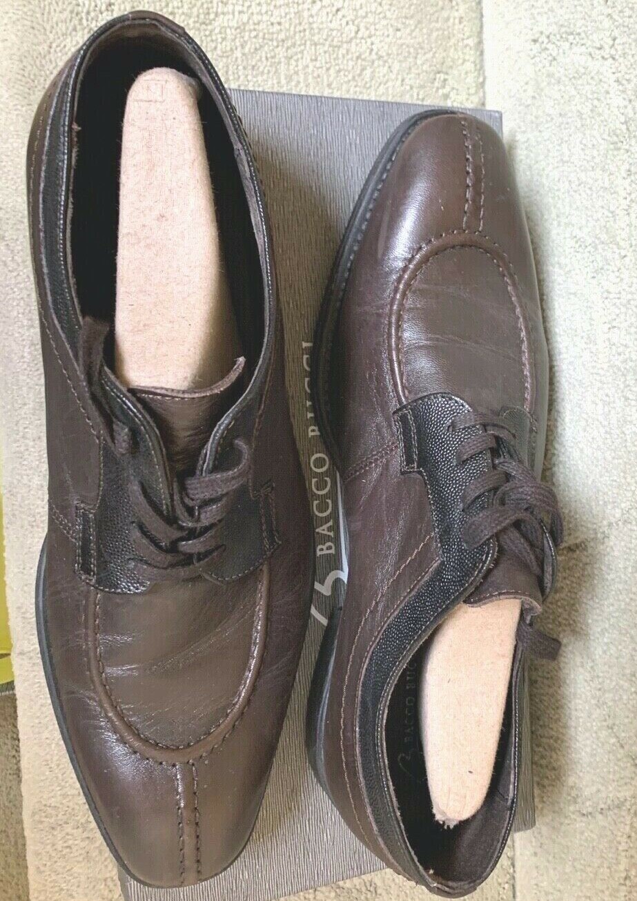 SAOLA Scarpe eleganti Oxford Bacco Bucci fatte a mano in Italia pelle punta spaccata derby marrone 9