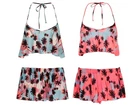 Womens Tropical Crop Top + Shorts Beach Set Ladies Summer Holiday Pool Cover Up
