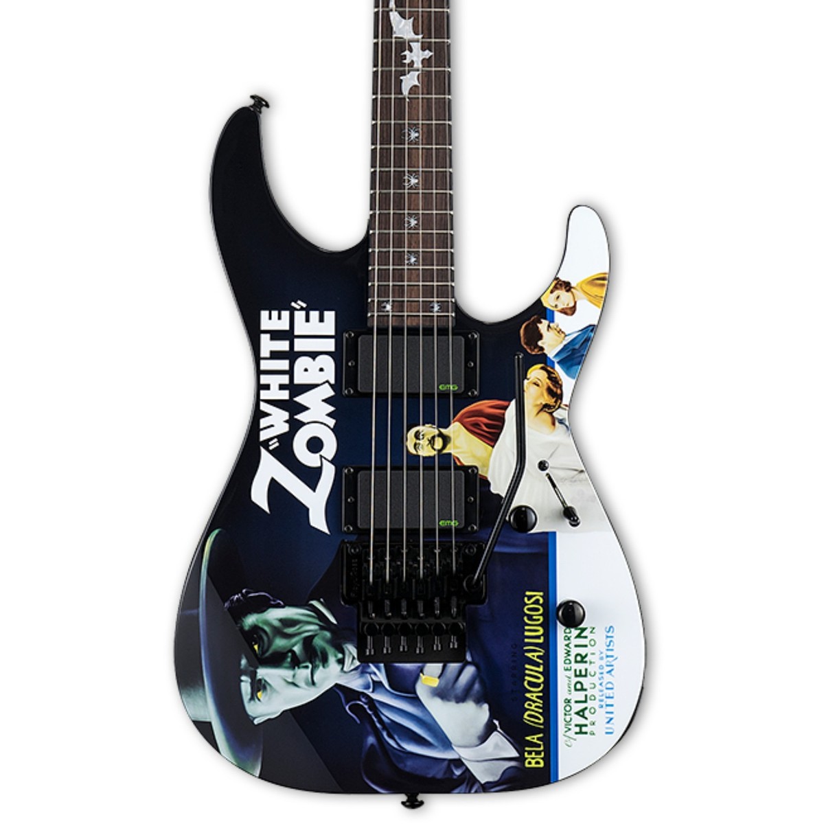 ESP LTD KH-WZ White Zombie Kirk Hammett Sig E/G, Ebony FB
