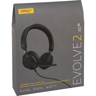 Jabra Evolve2 40 SE MS Stereo Headset schwarz USB-C PC Kopfhörer
