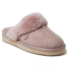 Fireside by Dearfoams Sydney Scuff Slippers Womens Genuine Shearling SZ 8.5-NEW
