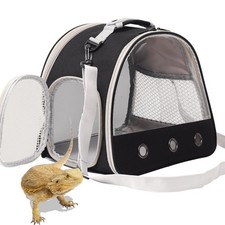 Bearded Dragon Travel Carrier,Lizards 12.0"L x 10.0"W x 10.0"H, Black