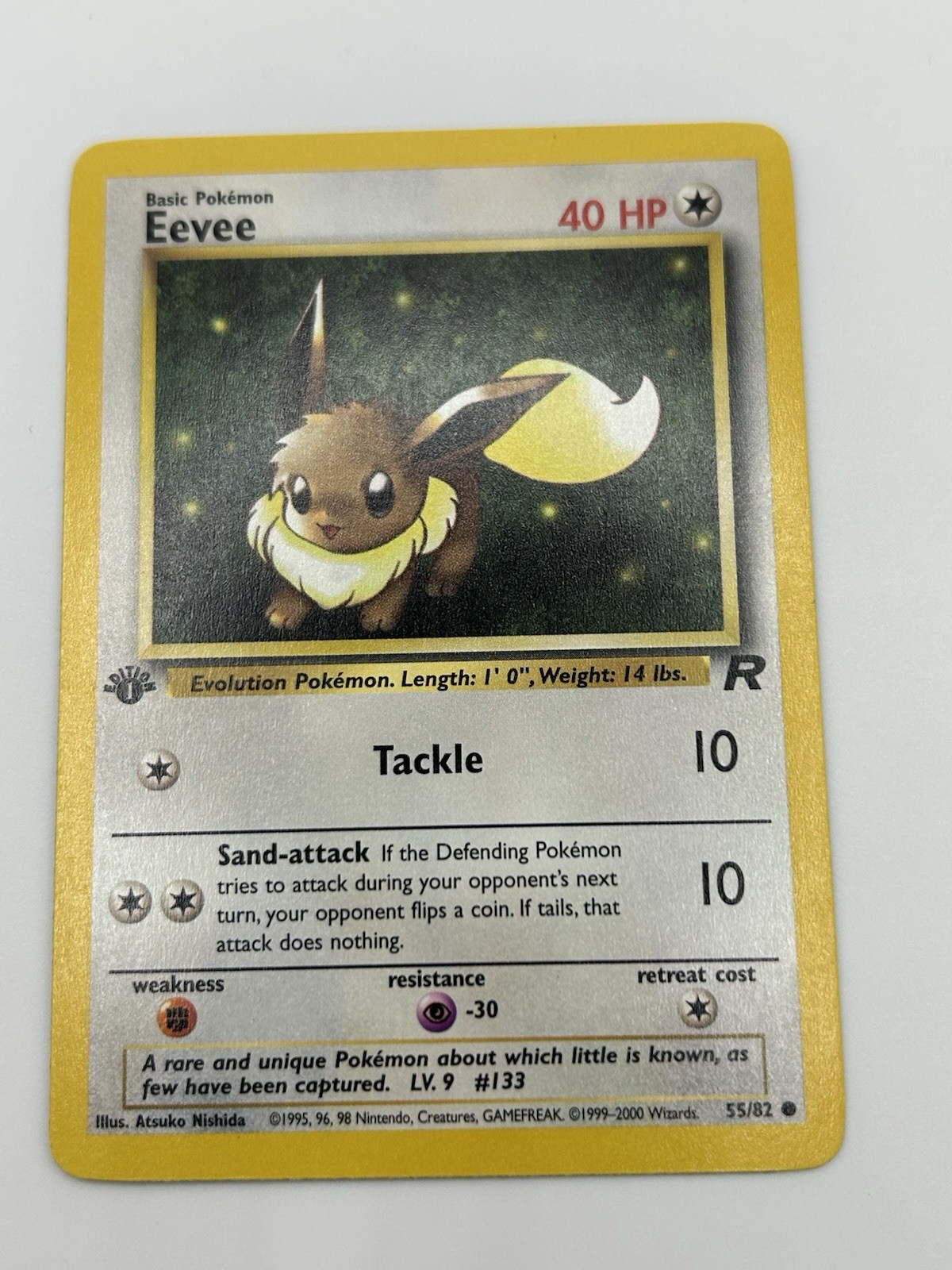 Eevee 55/82 NM Common 1st Edition Team Rocket 2000 Pokemon TCG