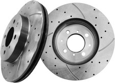PM Auto Front 262mm Drilled Slotted Brake Disc Rotors Replacement For 1990-2001