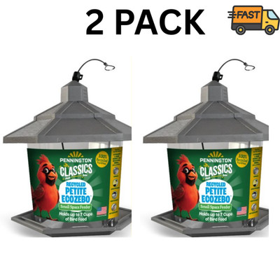 Pennington Earth Smart Hopper Bird Feeder 2.5 lb Capacity Pack of 2 Gray Plastic