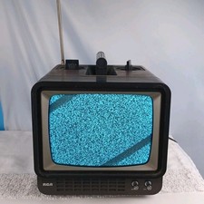 Vintage RCA 9" Portable TV Black White Analog 1980's Retro