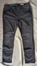 Jeans Hose Damen, grau-schwarz mit Muster, Cecil, W33/L32, neuwertig