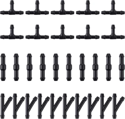 TIESOME Windshield Wipers Hose Connector, 30Pcs 2-Way + 3-Way I/T/Y 3 Type Water Washer