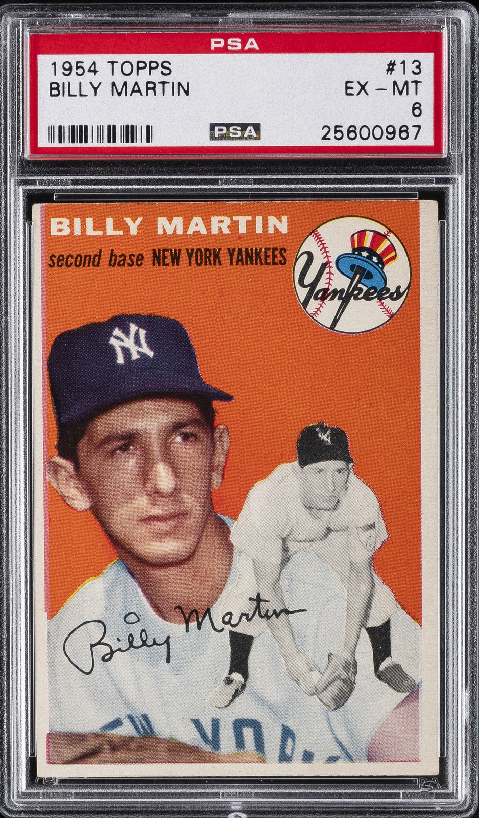 1954 TOPPS #13 BILLY MARTIN PSA 6