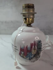 Vintage Wedgewood Beatrix Potter Peter Rabbit Table Lamp England No Shade Tested