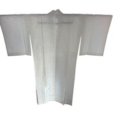 Vintage Japanese Nagajuban White Floral Kimono Underwear Cosplay Formal Small