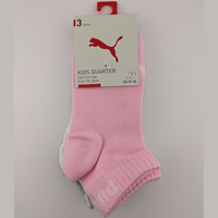 Puma Kinder Socken 3Er Pack Quarter | Gr. 27-30 | Rosa Weiß Grau | Baumwolle