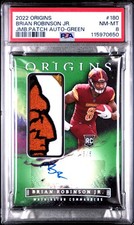 2022 PANINI ORIGINS BRIAN ROBINSON JR. JMB.PATCH AUTO-GREEN /5 PSA 8 PATCH ERROR