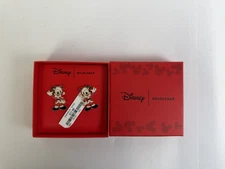 Disney BaubleBar Mickey Mouse In Santa Claus Suit Christmas Earrings, New In Box